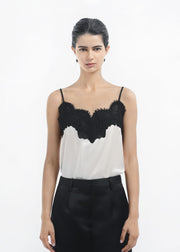 Lace Camisole in Silk - Ivory - CO Collections